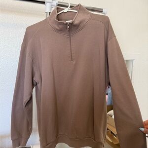 PINK Victoria's Secret Brown Quarter-Zip Sweatshirt